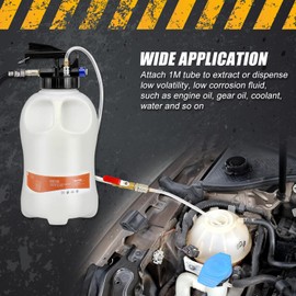 JIFETOR Transmission Fluid Pump Pneumatic Extractor and Dispenser Tool Kit, 10L ATF Fill and Evacuator Oil Can Set with 15PCS ATF Adapters 3PCS 1M Hose for Gear Oil Garage and Shop Fluid Transfer