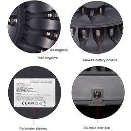 Palowextra 36 Bay AA AAA Battery Charger Fast Charging Household Battery Charger For KTV Hotel for 1/2/3...19/20/21...34/35/36 pcs 1.2V NiMH/NiCd Double A and Triple A Household Rechargeable Batteries