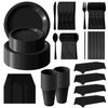 404 Pieces Disposable Plastic Dinnerware Set, Plastic Cutlery Set Includes