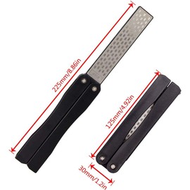 2 Pcs 400/600 Grit Portable Handheld Double Sided Sharpener Pocket Diamond Knife Sharpening Stone for Kitchen, Garden, Outdoor tools Fine/Coarse Grinding （Black/Orange）