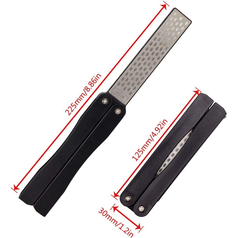 2 Pcs 400/600 Grit Portable Handheld Double Sided Sharpener Pocket