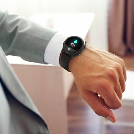 Hama Smartwatch 6910 Waterproof with GPS Tracker, Large Display (1.28 Inch Full Touch LCD Chronograph, GPS Running Watch for Blood Pressure Monitor, Blood Oxygen, Sports Watch, Men's Sleep Tracker, Fitness Watch) Black