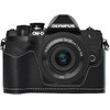 BMAOLLONGB E-M10 IV Case, Handmade PU Leather Half Camera Case