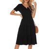 Berydress Women's Casual Summer Tiered Midi Dress Short Sleeve V-Neck