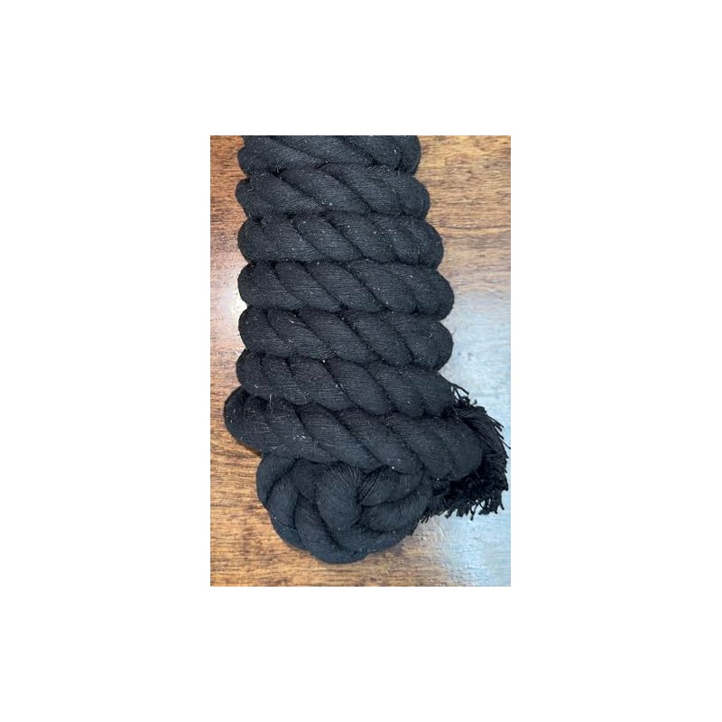 Basic Cotton Lead Rope w/Stud Chain Black