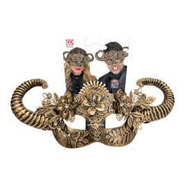 W WIDMANN MILANO Party Fashion - Eye Mask Aries with Horns, Animal Mask, Sheep Buck, Accessory Carnival