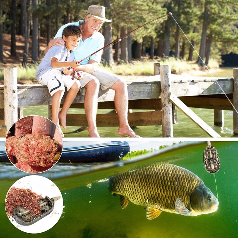 Funmo 6 Pcs Fishing Feeder,Carp Fishing Feeders,Fishing Quick Release Method,In