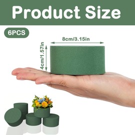 6 Pcs Dry Floral Foam Round for Room Decor, 8cm Flower Foam Dry Florist Foam for Artificial Flowers Wedding Party Decoration Arranging Accessories & Craft Foam