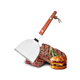 YFFSFDC Okonomiyaki Spatula, Spatula, Egg Spatula, Griddle Spatula, Stainless Steel, Cookware Spatula, Commercial Use, Width 4.6 inches (11.7 cm)