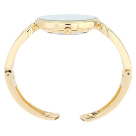 Excellanc Ladies Clasp Watch Bangle Metal Bracelet Readable Numbers Analog Length 15cm Quartz Wrist Watch Gift Idea for Women, gold, Bracelet