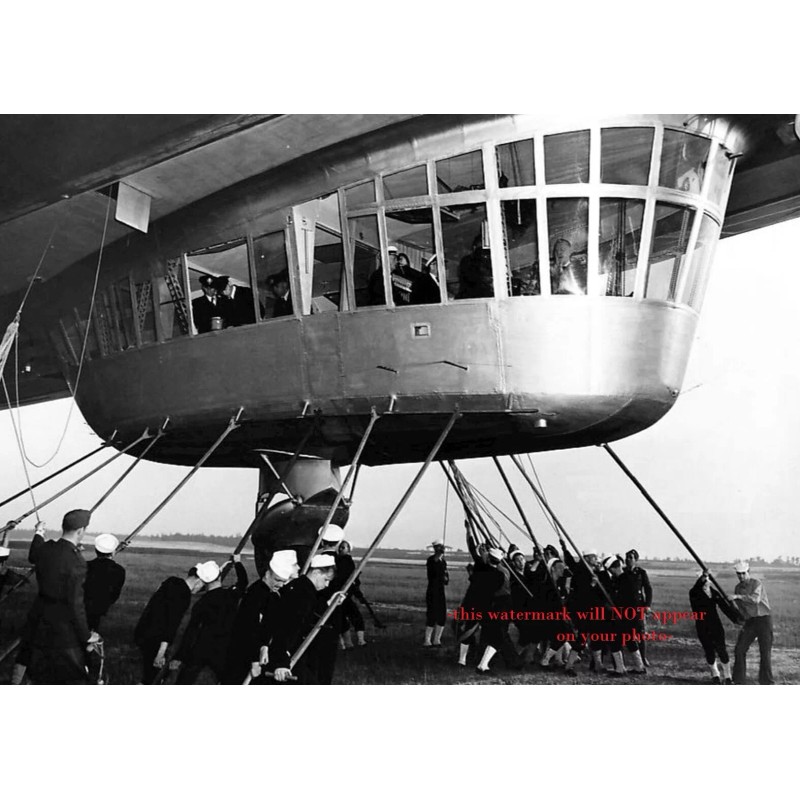 1936 Hindenburg Blimp Landing PHOTO Lakehurst Airship Zeppelin First USA
