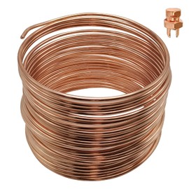 HIBUMFX Soft ANNEALED Ground Wire Solid Copper Bond Grounding Conductor 4 AWG 50 FEET Copper Clad Cables Electronic Wire Cable Electrics DIY (4 AWG 50 FEET, Copper Bonded)