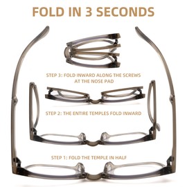 Folding Reading Glasses For Women,Oversiezd fashionable women's Reader, Portable Blue Light Glasses BN 1.0
