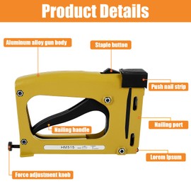 Hand Picture Frame Tool with 1000 Points, Aluminum Alloy Practical Point Driver Lightweight Point Gun Tacker for Securing Back Pieces of Picture Frames(1000 Points)