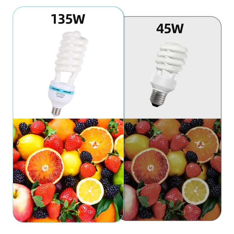 AQIRUI 2 x 135W Photography Light Bulb 5500K E27 Socket