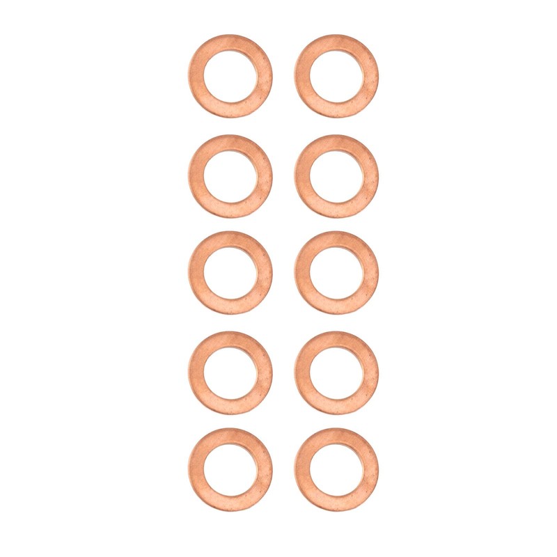 10Pcs M12 Copper Oil Drain Plug Washer Flat Sealing Gasket
