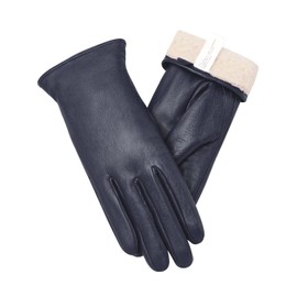vislivin Full Hand Touchscreen Gloves for Women Leather Gloves Warm Winter SMS Driving Glove, darkblue, L