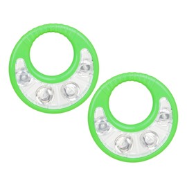 Gatuida 2Pcs Musical Instrument Tambourines Handheld Percussion for Birthday Parties Easy to Play Develop Rhythm Coordination Green Abs Design