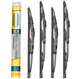 JINGOU 24''+18'' Wiper Blades,Compatible with Mazda 3 2014-2018 Premium All-Season Windshield Wiper Blades-Driver and Passenger Side,Automotive Replacement Windshield Wiper Blade (Pack Of 4)