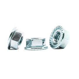 M8 Hexagon Nut With Serrated Flange Steel Locking Nuts cl.8 Zinc Plated DIN 6923 (Pack of 20)