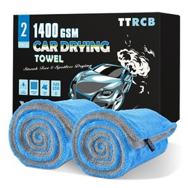 TTRCB 2 Pack Car Drying Towels, 48" x 24" Extra Large Microfiber Towels for Cars, 1400 GSM Ultra-Absorbent, Streak Free, Premium Double Twisted-Loop Drying Towels Car Detailing for SUV, RV, Truck