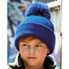 Beechfield Children's Winter Hat Junior Reflective Bobble Beanie - Blue