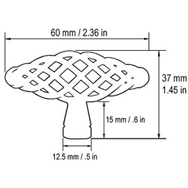 5 Pack Antique Brass Bird Cage Birdcage Oval Nest Twist Wire Swirl 2-3/8" (60mm) Kitchen Cabinet Drawer Hardware Pull Knob 1338-60
