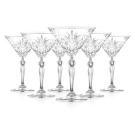 Barski Martini - Glass - Stemmed - Glasses - Set of 6 - for Champagne - Cocktails - Margarita - 6 Oz. - European Glassware