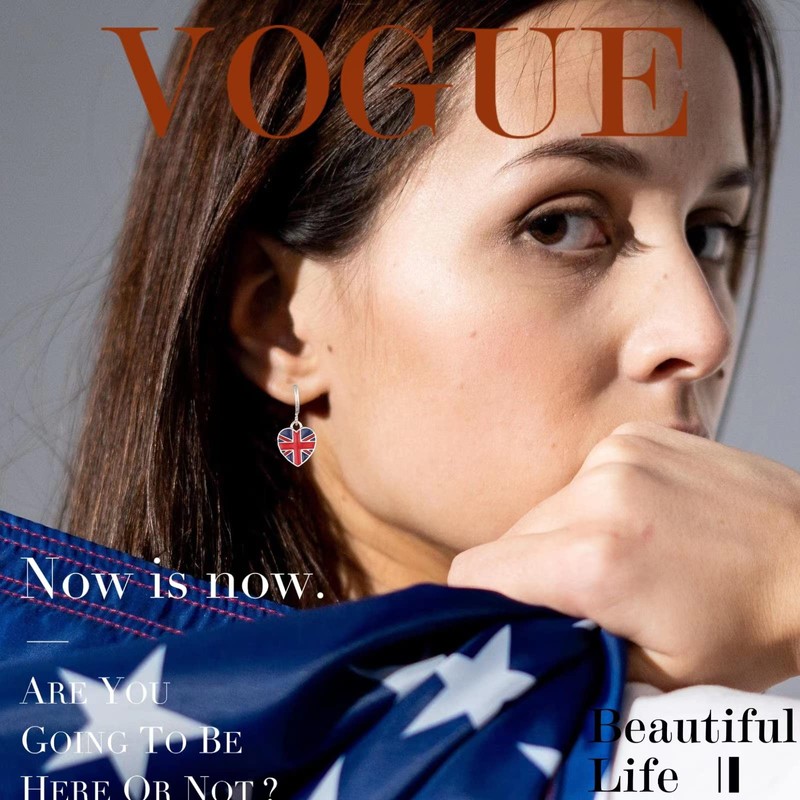 GAUEIOUR Union Jack Flag Earring,Platinum Jubilee Celebration 70th Anniversary Heart