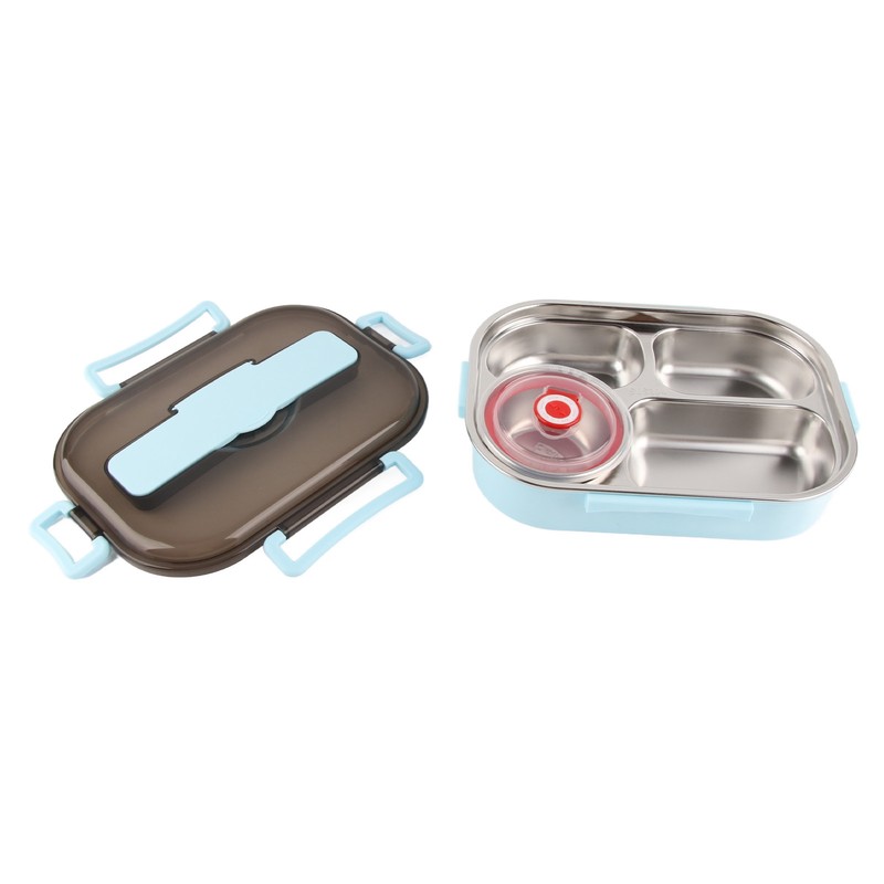 Stainless Steel Lunch Box Food Grade Safe 4 Compartments Portable
