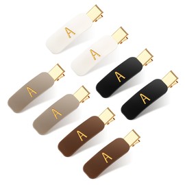 CWJCYTNSN 8 Pcs Letter Hair Clips for Women Cute Duckbill Clip Barrettes for Styling Makeup Flat Hair Clip for Girls Creasless Small Hair Clips Initial A for Thin Hair