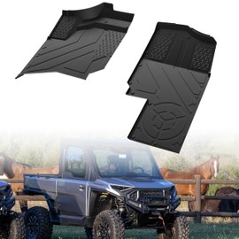 POKIAUTO TPE Floor Mats for Polaris Ranger XD 1500, Front Rubber Floor Mat All Weather Protection Slush Liner for Polaris Ranger Crew XD 1500 Northstar Premium/Ultimate 2024 2025 Accessories (2PCS)