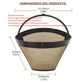 NELAPARO Filtros Reutilizables de Cono, Filtro Cafetera, Apto para Filtros de Recambio de Cafeteras y Café Preparado a Mano(2 Filtros de café)