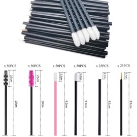 Pack of 250 Disposable Eyelash Brushes, Portable Lip Brush, Disposable Eyelash Brush for Mascara, Eyelash Extension, Disposable Eyeliner Brush with Organiser Box (Black Set 250)