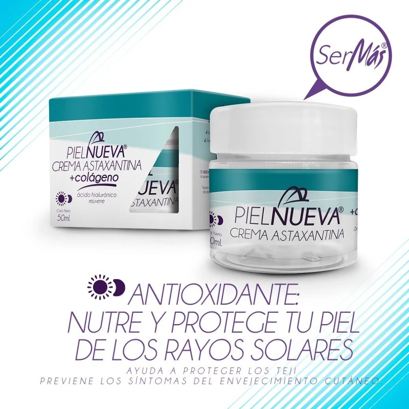 Crema Facial Piel Ser Más Hidratante Astaxantina Ácido Hialurónico