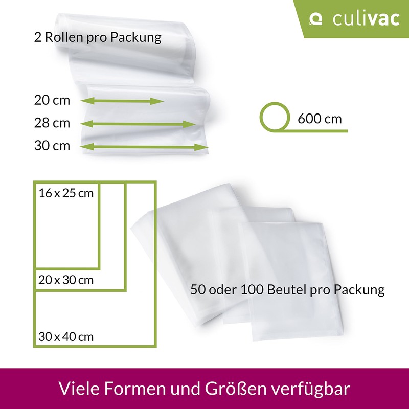 culivac Vacuum Bags Vacuum Rolls Foil Bags Foil Rolls Sous
