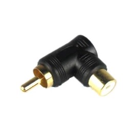 225FWY 10 Pack Gold-Plated RCA Right Angle Adapters Male to Female 90° Angle Connector