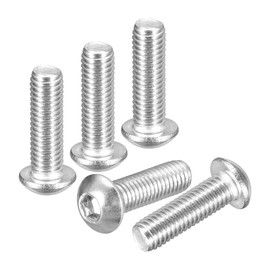 DTGN M8-1.25x25mm Button Head Socket Cap Screws - 10Pack - Good for Road Bicycle, Mountain Bike, Auto, Motorcycle - 304 Stainless Steel Whitewashed - Hex Drive Fasteners