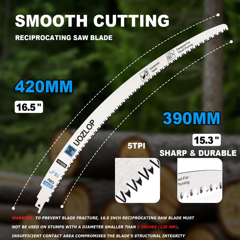 MUOZLOP Wood Pruning Saw Blades, Japanese Teeth Reciprocating Saw Blade