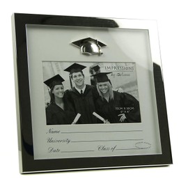Shiny Silverplated Graduation Frame with mount 6" x 4"