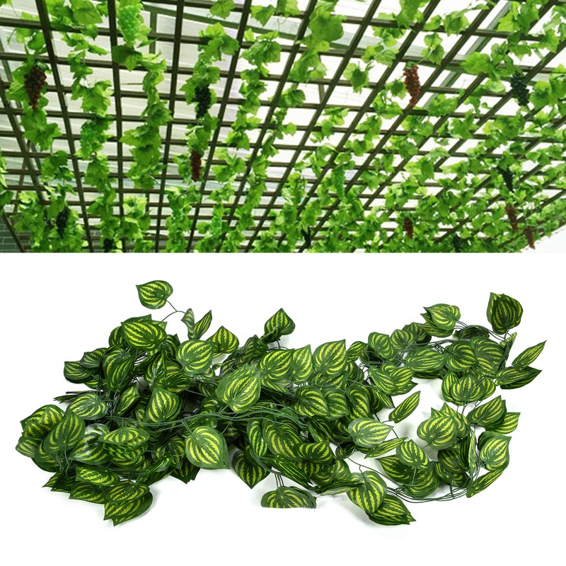 Simulation Watermelon Leaf Rattan Green Leaf Plant Ceiling Decoration Vine