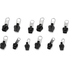 12Pcs Black Universal Instant Fix Zipper Repair Kit Replacement Zip Slider Teeth Zippers Resistant Design Arts,Sewing Notions and Supplies, Crafts and Sewing, Zipper Repair Kit Fasteners