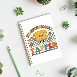 ROXMART Speech Language Pathologist Gifts Glitter Spiral Notebook, SLP Speech Therapy Journal for Women, Groovy Therapist Hardcover Notebook Journal for Writing Note Taking, 5.5x8.3 Inch