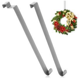 com-four® 2x hooks for door wreaths - door hooks for wreaths - metal door wreath hooks - decorative wreath hangers for front doors inside and outside - 26 cm