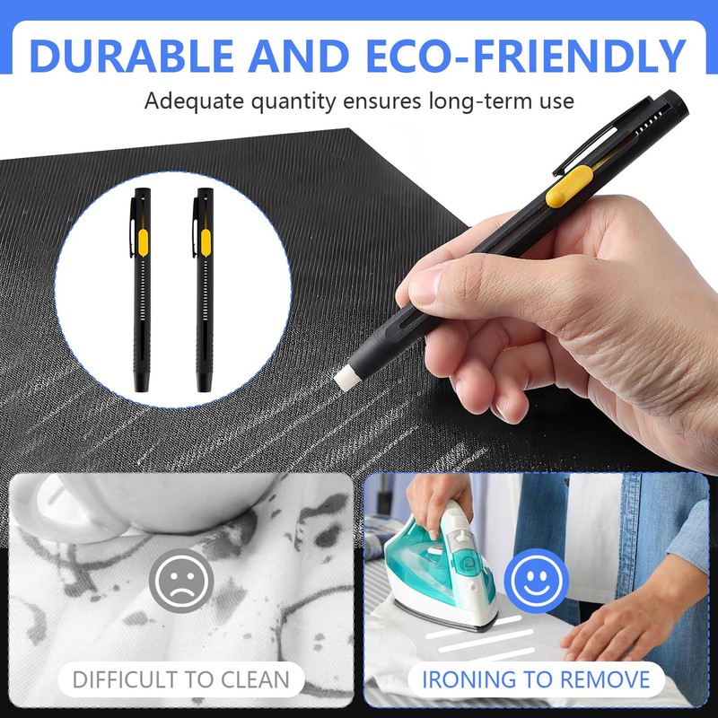OLLBIT Heat Erasable Fabric Marking Pens,2 Pens & 20 Refills,Heat
