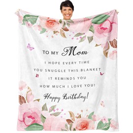 Fesangtao Birthday Gifts for Mom, Mom Birthday Gifts from Daughter Son, Gifts for Mom Birthday Unique, Happy Birthday Mom Gifts, Moms Birthday Gift Ideas, Mother Birthday Gifts Blanket 60" X 50"