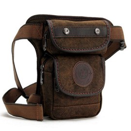 Canvas Waist Pack Drop Leg Bag for Men Tactical Hiking Travel Outdoor Climbing Motorcycle Bike Rider Cycling Fanny Pouch