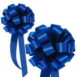 Blue Decorative Pull Bows - 8" Wide, Set of 6, Summer, Baby Shower, It's a Boy, Gender Reveal, Beach Decor, Gift Basket, Christmas, Easter, Spring Decor