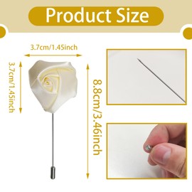 20 Pcs Crystal Cream Rose Boutonniere Pins for Men Weddings Lapel Pin for Groom Flower Brooches Supplies for Women Mens Brooch for Tie Collar Dress Suits Men'S Suit Clothes Accessories