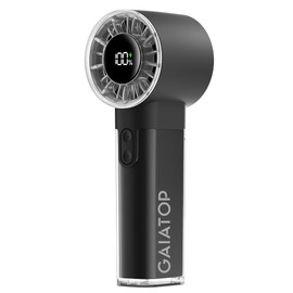 Gaiatop Portable Handheld Turbo Fan, 1-100 Adjustable High Speeds, 3-20Hrs Cooling Times, 4800mAh USB Rechargeable Portable Small Hand Fans with Lanyard for Outdoor, Travel, Home, Make Up, Black